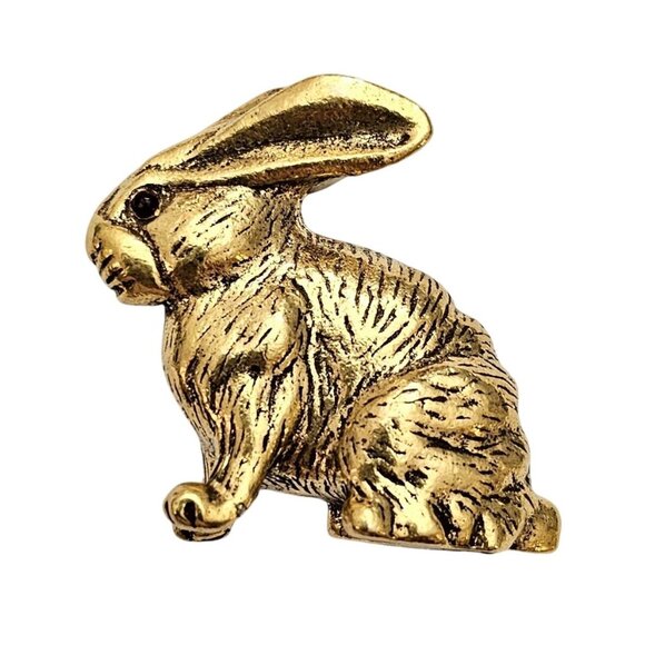 MMA Metropolitan Museum of Art  Rabbit Hare Brooch Gold Tone Pin, Signed - Picture 9 of 9